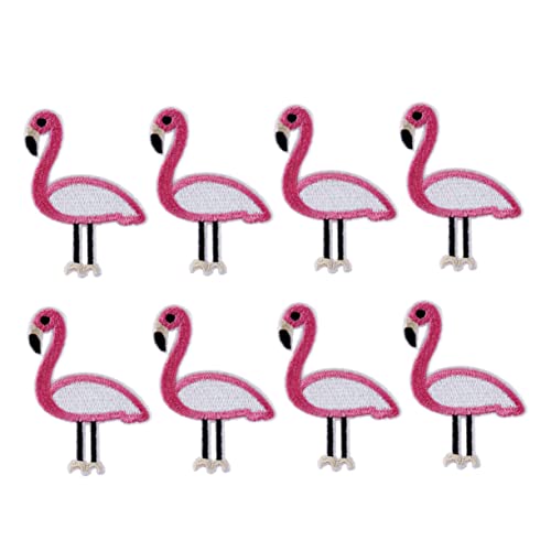 Tofficu 12 Stück Teiliges Flamingo Stickerei Aufbügelflicken Bunte Bestickte Applikationen für Jeans Jacken Taschen Bastelprojekte Selbstklebend und Dekorativ von Tofficu
