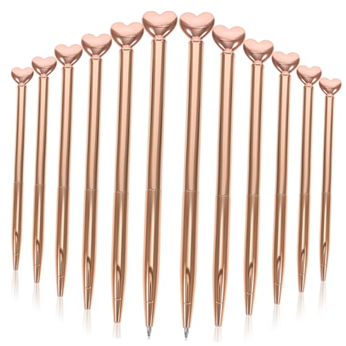 Tofficu 12 Stück Teiliges Herz Metall Kugelschreiber Rosegold Glattes Langlebig Vielseitig für Alltag Büro Geschenke und Kreative Notizen Tofficu 12 Stück Teiliges Herz Metall Kugelschreiber Rosegold Glattes Langlebig Vielseitig für Alltag Büro Geschenke und Kreative Notizen von Tofficu
