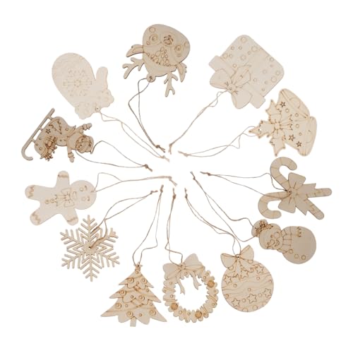 Tofficu 12 Stück Teiliges Holzanhänger zum Bemalen Unbehandelte Weihnachtsbaum-dekorationen aus Natürlichem Holz mit Vorgelochten Löchern und Aufhängeschnur Kreative DIY Christbaumschmuck Tofficu 12 Stück Teiliges Holzanhänger zum Bemalen Unbehandelte Weihnachtsbaum-dekorationen aus Natürlichem Holz mit Vorgelochten Löchern und Aufhängeschnur Kreative DIY Christbaumschmuck von Tofficu