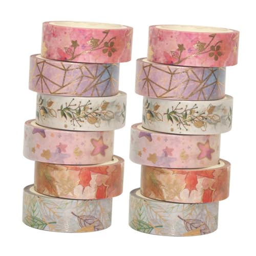 Tofficu 12 Stück Teiliges Japanisches Washi Tape Reißbares Dekoratives Klebeband Vielseitiges DIY Masking Tape für Scrapbooking Tagebuch und Geschenkverpackung Handlich Leicht Tragbar Tofficu 12 Stück Teiliges Japanisches Washi Tape Reißbares Dekoratives Klebeband Vielseitiges DIY Masking Tape für Scrapbooking Tagebuch und Geschenkverpackung Handlich Leicht Tragbar von Tofficu