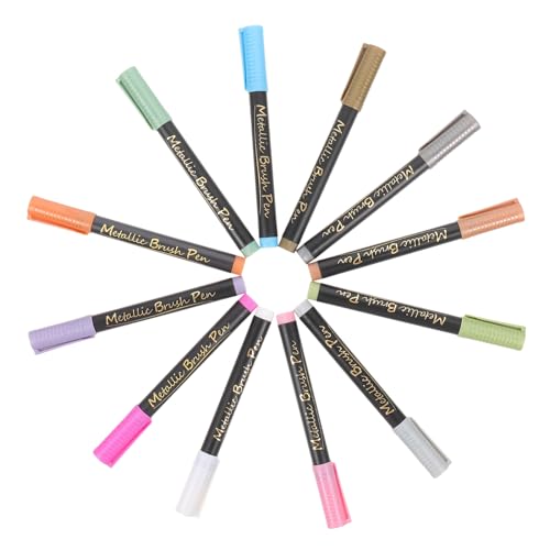 Tofficu 12 Stück Teiliges Marker mit Weicher Pinselspitze Bunte Metallic Marker Stifte für Schreiben Zeichnen Markieren Vielseitig Einsetzbar Farblich Passende Kappen Wasserbasierte Farbe Tofficu 12 Stück Teiliges Marker mit Weicher Pinselspitze Bunte Metallic Marker Stifte für Schreiben Zeichnen Markieren Vielseitig Einsetzbar Farblich Passende Kappen Wasserbasierte Farbe von Tofficu