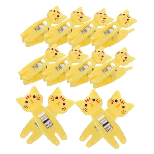 Tofficu 12 Stück Teiliges Set Katzenförmige Papierclips und Snackclips Multifunktionale Büroklammern für Notizen Belege und Lebensmittelverpackungen Bunte Cartoon Designs für Zuhause und von Tofficu