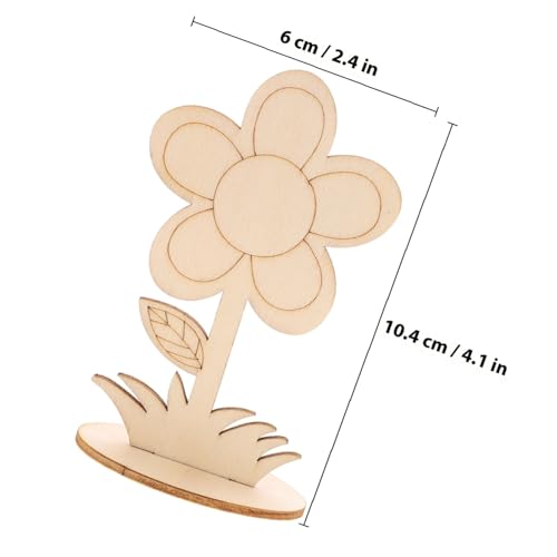 Tofficu 12 Stück Teiliges Unbemalte Holzblumen zum Basteln Glatte Holzblüten für DIY Malprojekte Kreative Holzornamente für Erwachsene für Raum Wohnungsdekoration von Tofficu