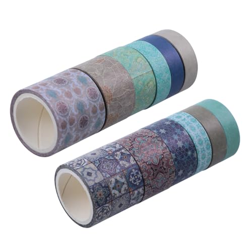 Tofficu 12 Stück Teiliges Vintage Washi Tape Dekoratives Klebeband mit Klaren Mustern Selbstklebend Rückstandsfrei Entfernbar Vielseitig für Scrapbooking DIY Handwerk Partydeko von Tofficu