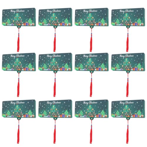 Tofficu 12 Stück Teiliges Weihnachtskarten-etui mit Fächern Kompakter Geldschein-organizer aus Stabilem Papier Festliches Design mit Weihnachtsmotiven Tragbar für Partygeschenke und von Tofficu
