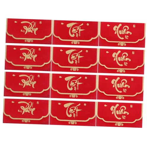Tofficu 12 Stück Vietnamesische rote Umschlag rotes Paket Geldbeutel Glücksumschläge Umschläge Neujahrsvorräte Neues Jahr Red Envelope -Tasche traditionelle Tasche Papier Tofficu 12 Stück Vietnamesische rote Umschlag rotes Paket Geldbeutel Glücksumschläge Umschläge Neujahrsvorräte Neues Jahr Red Envelope -Tasche traditionelle Tasche Papier von Tofficu