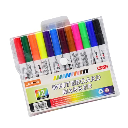 Tofficu 12 Stück Wasser schwimmender Stift Whiteboard-Marker Whiteboard-Stifte schreibwaren whiteboard stifte white board stifte Bürobedarf für Zuhause Schulmarker Stifte Plastik von Tofficu