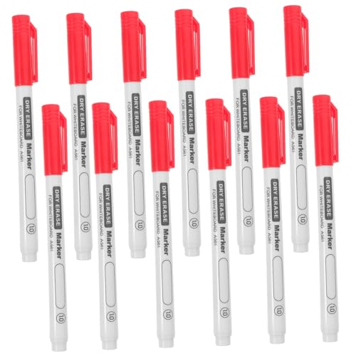 Tofficu 12 Stück Whiteboard-Stift Trocken abwischbare Stifte Weiß Kindergarten Schulbedarf Textmarker Markierungsstift für das Klassenzimmer Marker für das Büro Schreibmarker Plastik rot Tofficu 12 Stück Whiteboard-Stift Trocken abwischbare Stifte Weiß Kindergarten Schulbedarf Textmarker Markierungsstift für das Klassenzimmer Marker für das Büro Schreibmarker Plastik rot von Tofficu