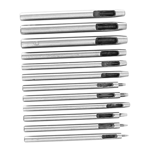 Tofficu 12-Teiliges Set leder locher klein Gürtellochpuncher Gürtellocher Cutter werkzeug Zubehör für Gürtelstanzen langlebige Schläge legierter Stahl Silver Tofficu 12-Teiliges Set leder locher klein Gürtellochpuncher Gürtellocher Cutter werkzeug Zubehör für Gürtelstanzen langlebige Schläge legierter Stahl Silver von Tofficu