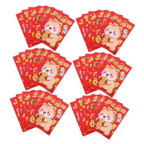 Tofficu 120 Stück Cartoon Rote Pakete 2026 Geldpakete Pferd Neujahr Rote Umschläge Glücksgeldumschlag Pferd 2026 Hong Bao Umschläge Neujahrsgeldumschläge Papier von Tofficu