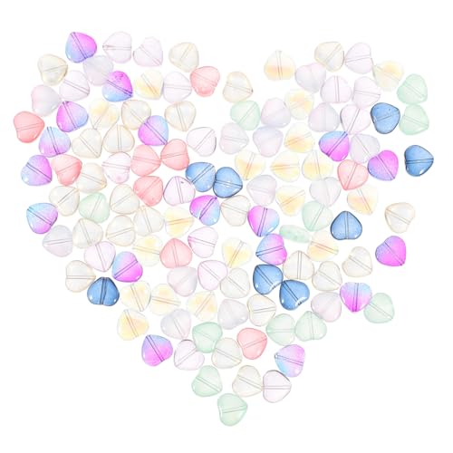 Tofficu 120 Stück Teiliges Bunte Herzform Perlen mit Glattem Leichte DIY Spacer Perlen für Armbänder Schmuckherstellung Kompakt Platzsparend für Kreative Bastelprojekte und Geschenke von Tofficu