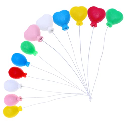Tofficu 12Stücke Miniaturballons Mikrolandschaftsballons für Puppenhaus Dekoration Runde und Herzform Partys und Fotorequisiten Hohe Detailgenauigkeit von Tofficu