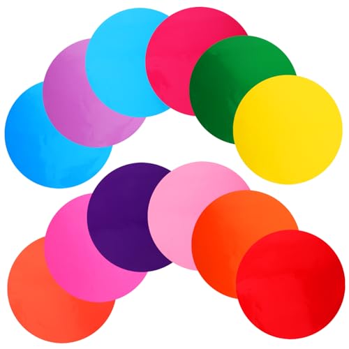Tofficu 12stücke Farbige Abwischbare Pvc Kreise Selbstklebende Etiketten Für Kreative Kinderkunst Wiederverwendbare Aufkleber Für Klassenzimmer Und Wohnräume von Tofficu