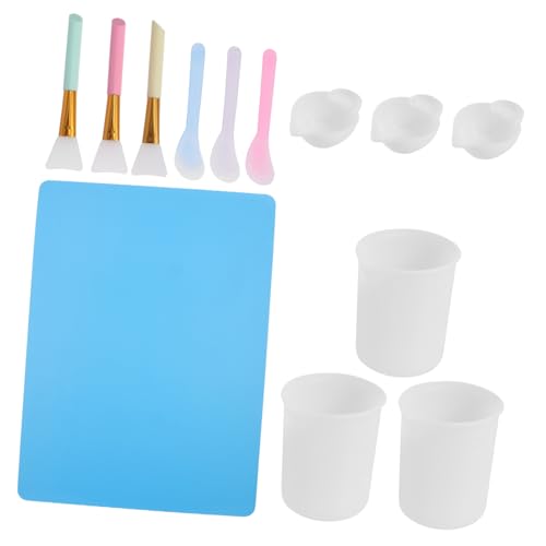 Tofficu 13 Stück Teiliges Rührstäbchen Set für Epoxidharz DIY Bastelwerkzeug mit Messbechern und Spatel für Kreative Projekte und Heimdekoration von Tofficu