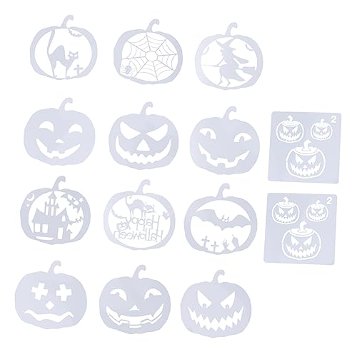 Tofficu 14 Stück Halloween gemalte Kürbisschablone Plätzchen Halloween-Zeichnungsschablone halloween halloween mitgebsel Halloween-Vorlage Vorlage für Halloween das Haustier von Tofficu