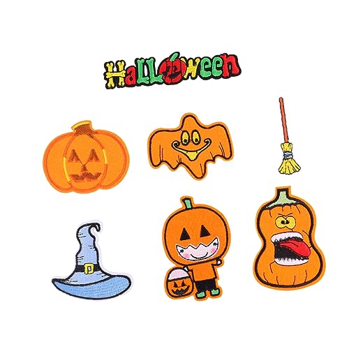 Tofficu 14 Stück Halloween-patch Gestickte Fleckenaufkleber Dekoration Halloween-nähflecken Kürbisbeet Stickerei Kürbisapplikationen Kürbisse Fälschung Party Stoff-polyester-vliesstoff von Tofficu