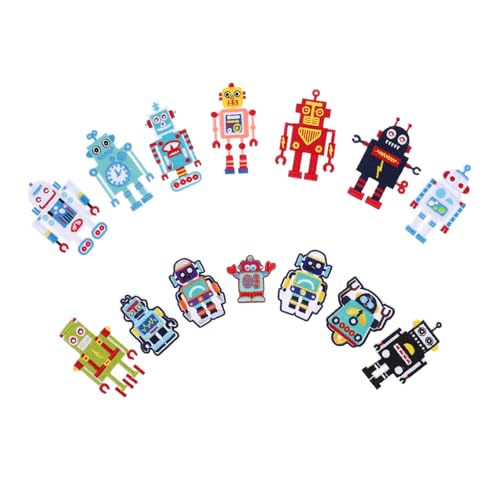 Tofficu 14 Stück Stoffaufkleberroboter Flicken Für Kleidung Flicken Aufnähen Aufnäher Für Hemden Patches Für Hüte Rucksack-patches Kleideraufnäher Stickereiflecken Kleiderflicken Sticktuch von Tofficu