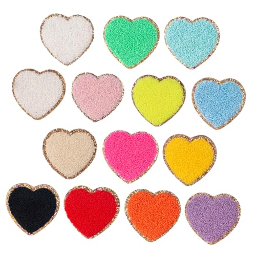 Tofficu 14 Stück Teiliges Selbstklebende Herzförmige Patches in Bunten Farben Bestickte Langlebige Applikationen für Kleidung Mäntel Shirts Hosen als Dekorative Flicken für DIY Mode und Tofficu 14 Stück Teiliges Selbstklebende Herzförmige Patches in Bunten Farben Bestickte Langlebige Applikationen für Kleidung Mäntel Shirts Hosen als Dekorative Flicken für DIY Mode und von Tofficu