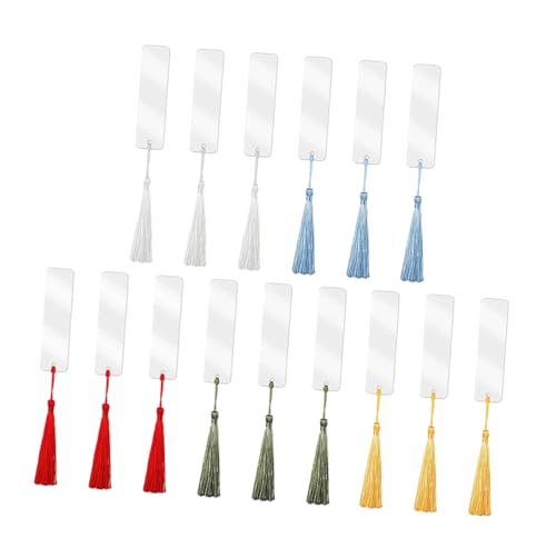 Tofficu 15 Stück Teiliges Blanko Lesezeichen mit Loch und Bunter Quaste Sublimation DIY Bastelset für Personalisierte Geschenke Langlebig Vielseitig für Schulanfang und Kreative Projekte von Tofficu