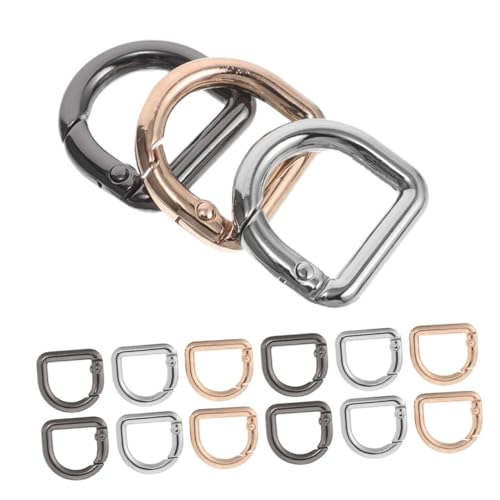 Tofficu 15 Stück Teiliges D-ring Metallfeder Schnapphaken Seitlich Öffnend Verschlussclips für Handtaschen Rucksäcke Schmuck Robuste Federclips in Weiß Gunmetal Hellgold Strapazierfähig von Tofficu