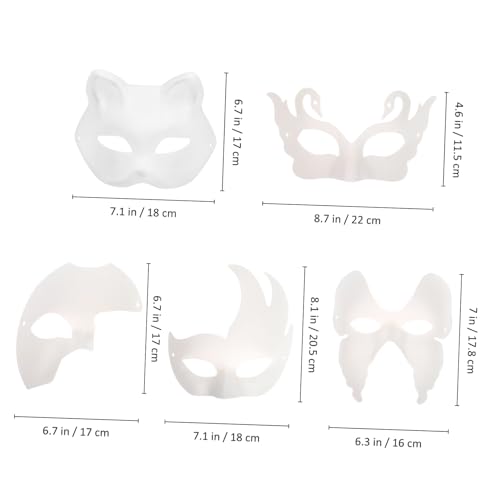 Tofficu 15 Stück Teiliges Diy Papierpulp Masken zum Bemalen Leichte Weiße Masquerade Masken für Fasching Halloween Karneval und Gruppenspiele Individuell Gestaltbare Kostümdekoration von Tofficu
