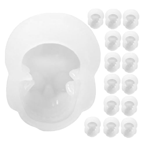 Tofficu 15 Stück Teiliges Silikon Schmuck Gießform Schädel Design Flexible und Langlebige Resin und Epoxidharz Formen für DIY Anhänger Vielseitig Einsetzbar für Kerzen Wachs und Halloween von Tofficu