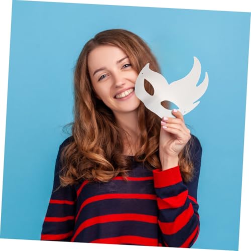 Tofficu 15 Stück Teiliges Weiße Diy Masken aus Papiermasse Bemalbar Wiederverwendbar Kostüme für Karneval Halloween Maskenball Cosplay Kreative Gestaltungsmöglichkeiten von Tofficu