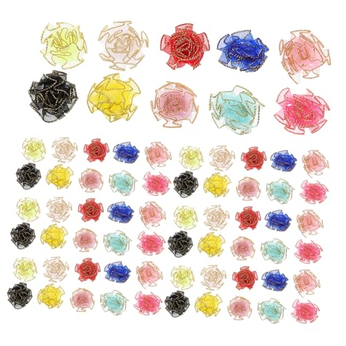 Tofficu 150 Stück Künstliche Nelkenblüten mit Goldumrandetem Mesh Leichte Bastelblumen für Hochzeit Brautparty DIY Nähdekoration Vielseitig Einsetzbar Verblassungsbeständig Elegant für von Tofficu