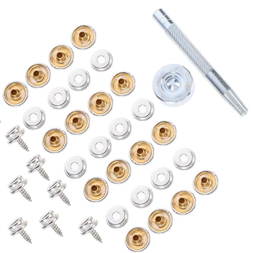 Tofficu 152 Stück Teiliges Snap Fastener Kit aus Kupfer und Edelstahl Rostfreie Druckknöpfe für Boot Planen Leinwand Robustes Canvas Befestigungsset mit Praktischem Montagewerkzeug von Tofficu