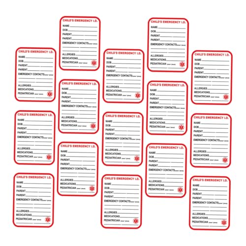 Tofficu 15Stücke Medizinische Informationsaufkleber für Stark Haftend Notfall Identifikation für Autos Einfache Anwendung und Rote Farbe Tofficu 15Stücke Medizinische Informationsaufkleber für Stark Haftend Notfall Identifikation für Autos Einfache Anwendung und Rote Farbe von Tofficu