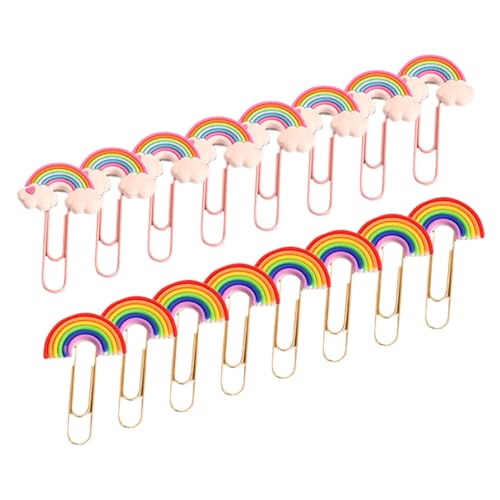 Tofficu 16 Stück Teiliges Bunte Flexible Büroklammern aus PVC und Metall Starke Klemmkraft Vielseitige Lesezeichen und Dokumentenclips für Schule Büro und Zuhause Einfache Handhabung von Tofficu