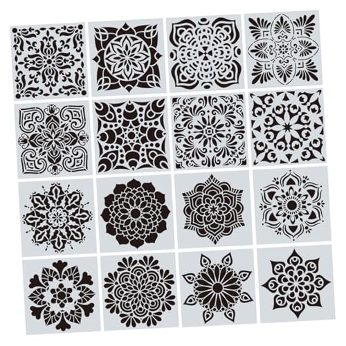 Tofficu 16 Stück Teiliges Mandala Schablonen aus Vielseitige Malvorlagen für Wand und Boden Dekoration Wiederverwendbare Schablone Kreative Vorlagen für DIY Heimdekor Tofficu 16 Stück Teiliges Mandala Schablonen aus Vielseitige Malvorlagen für Wand und Boden Dekoration Wiederverwendbare Schablone Kreative Vorlagen für DIY Heimdekor von Tofficu