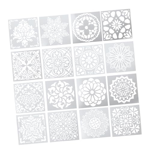 Tofficu 16 Stück Teiliges Mandala Schablonen aus Wiederverwendbarem Pet material Waschbare DIY Malvorlagen für Geeignet für Wände Böden Kreative Bastelarbeiten und Kunstprojekte von Tofficu