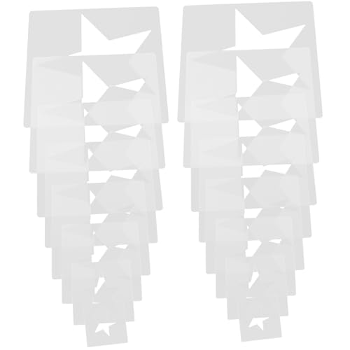 Tofficu 16 Stück Teiliges Sternschablonen Diy Schablonen für Malerei Basteln und Scrapbooking Wiederverwendbar und Leicht zu Reinigen von Tofficu