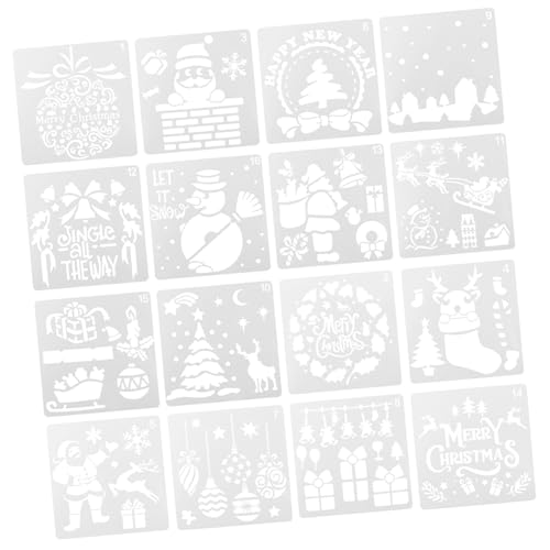 Tofficu 16 Stück Weihnachtsvorlage Weihnachtsfeier Liefert Frohe Weihnachten-schablone Weihnachtsschablone Dekoration Weihnachtsmalerei Handwerk Weihnachtshandwerk Lieferungen Weiß Plastik Tofficu 16 Stück Weihnachtsvorlage Weihnachtsfeier Liefert Frohe Weihnachten-schablone Weihnachtsschablone Dekoration Weihnachtsmalerei Handwerk Weihnachtshandwerk Lieferungen Weiß Plastik von Tofficu