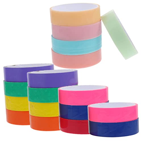Tofficu 18 Rollen Klebende Ball Tapes Dekorative Farbige Klebebänder Stressabbau und Diy Bastelbedarf Gemischte Farben Projekte von Tofficu