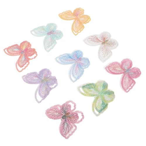Tofficu 18 Stück Schmetterling Spitzen Patches Doppelter Organza Applikation Bestickt DIY Kleidung Jacken Rucksack Jeans Hüte Schuhe Verzierung von Tofficu