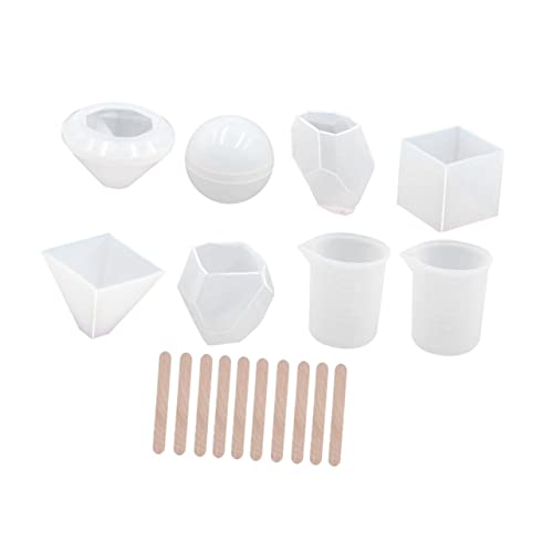 Tofficu 18 Stück Teiliges Silikonform Set für DIY Schmuckherstellung Flexible und Wiederverwendbare Resin Gießformen mit Messbecher und Holzstäbchen Enthält Kugel Würfel Diamant Pyramide Tofficu 18 Stück Teiliges Silikonform Set für DIY Schmuckherstellung Flexible und Wiederverwendbare Resin Gießformen mit Messbecher und Holzstäbchen Enthält Kugel Würfel Diamant Pyramide von Tofficu