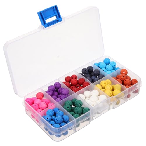 Tofficu 180 Stück Teiliges Natürliche Runde Lavastein Perlen Farben Lose Steinperlen Schmuckherstellung DIY Spacer Beads für Armbänder Basteln Tofficu 180 Stück Teiliges Natürliche Runde Lavastein Perlen Farben Lose Steinperlen Schmuckherstellung DIY Spacer Beads für Armbänder Basteln von Tofficu
