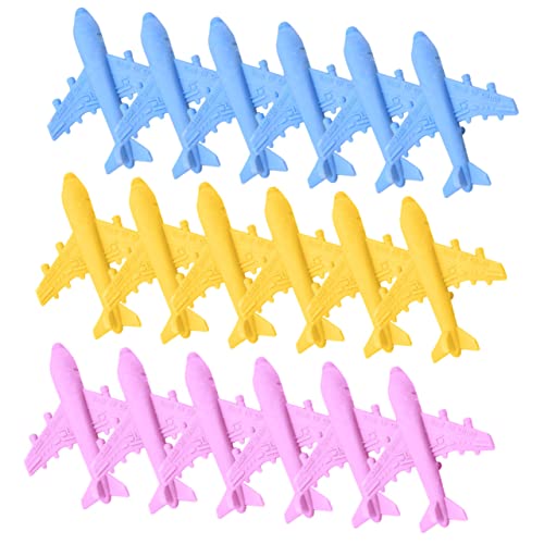 Tofficu 18Stücke Flugzeug Radiergummis Cartoon Design Praktischer Schulbedarf und Langlebig für Schüler Teiliges Bunte Farben von Tofficu