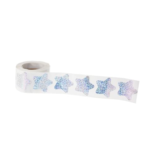 Tofficu 1Rolle Glitzer Sterne Aufkleber für Selbstklebende Belohnungssticker für Schule Basteln und Dekoration für Kinderzimmer und Anreiz für Selbstmotivation von Tofficu