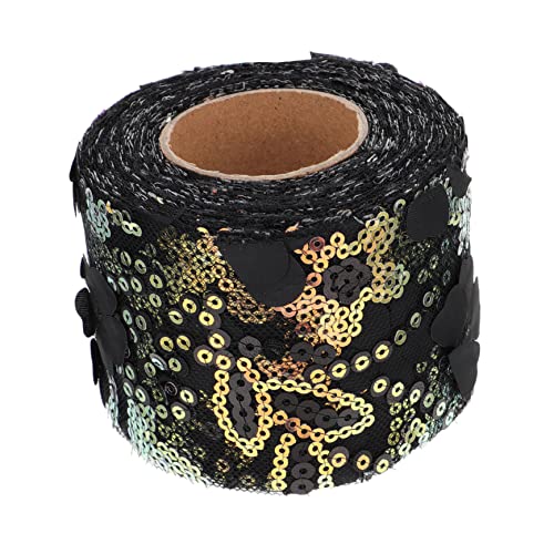 Tofficu 1Rolle Rollengaze Gurtband Mit Pailletten Und Blumenmuster Yards Für DIY Haarschmuck Tischdeko Und Projekte Hochwertiges Ribbon Für Hochzeiten von Tofficu