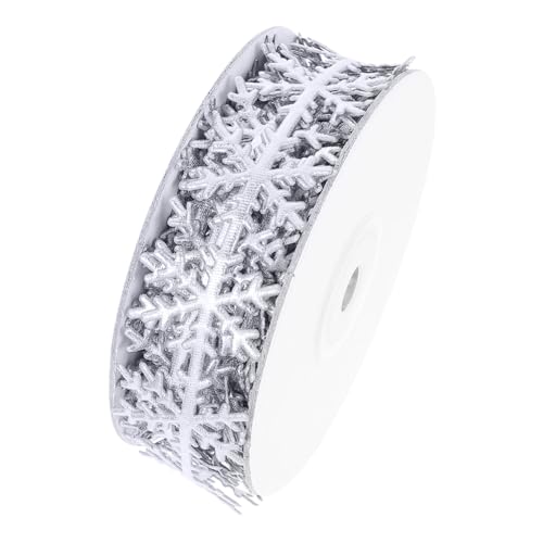 Tofficu 1Stk Schleife Kranzband mit Schneeflocken Weihnachtsbastelband Weihnachtsbaumschmuck Banddekor Glitzerband ribbon bandfeile geschenkband dekor Verpackungsband Polyester Silver Tofficu 1Stk Schleife Kranzband mit Schneeflocken Weihnachtsbastelband Weihnachtsbaumschmuck Banddekor Glitzerband ribbon bandfeile geschenkband dekor Verpackungsband Polyester Silver von Tofficu