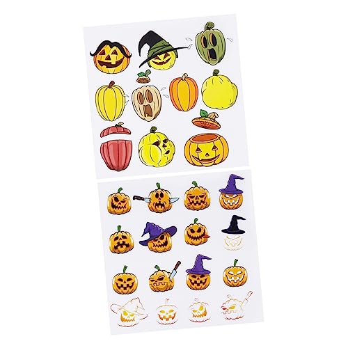 Tofficu 2 Blätter Aufkleber für Halloween-Kleidung Stoff Kleideraufnäher Hitze halloween theme halloween basteln Kürbis-Kleiderflicken Kleidung Patch Aufkleber Aufkleber Sublimationsfolie von Tofficu