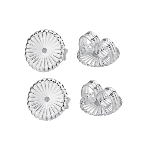 Tofficu 2 Paar Silberne Ohrstecker stopper Gepolstert Langlebige Ohrstecker verschlüsse aus Premium silber für Damen Sicherer Halt für Standard posts Ersatz für Verlorene von Tofficu