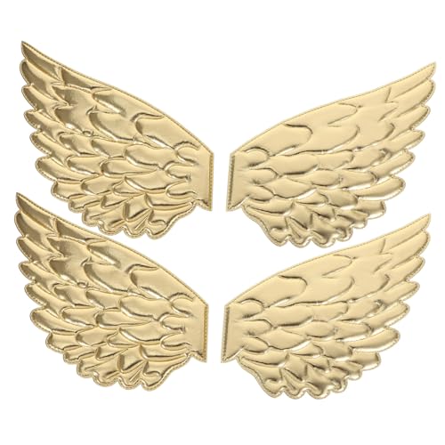 Tofficu 2 Paare Angel Wings Patch Engelsflügel Rucksäcke Applikation Flügel Reparieren Patches Goldapplikation Für Kleid Flügelflicken Zum Aufbügeln Bügelapplikation Patch Stoff Golden von Tofficu