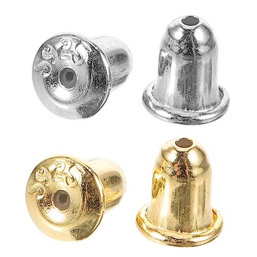 Tofficu 2 Paare Ohrring Verschlüsse Silber Ersatz für Ohrringe Sichere Ohrringstöpsel DIY Schmuckzubehör für Allergiker Silber Gold von Tofficu