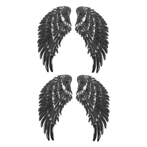Tofficu 2 Paare Pailletten Flügel Aufnäher zum Aufbügeln Gestickte Applikationen für Kleidung DIY Kleidungsdekor Schwarze Engelsflügel Patches Langlebiges Hautfreundliches Material Tofficu 2 Paare Pailletten Flügel Aufnäher zum Aufbügeln Gestickte Applikationen für Kleidung DIY Kleidungsdekor Schwarze Engelsflügel Patches Langlebiges Hautfreundliches Material von Tofficu