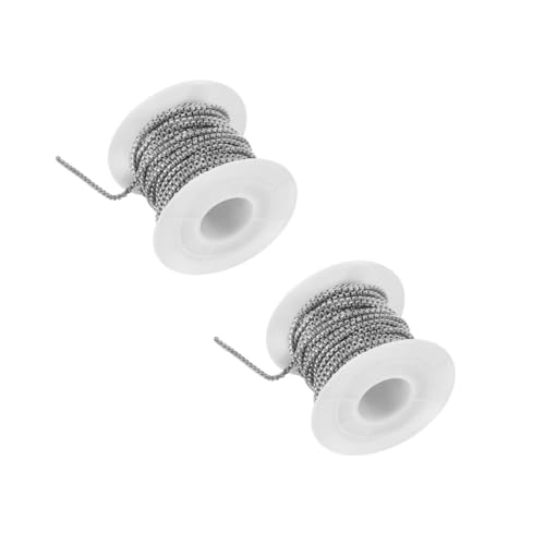 Tofficu 2 Rollen 10 Kettenverlängerung edelstahlketten perlenkette necklace Schmuckdesign Schmuckverschlüsse Halskette für armschlinge 2 mm DIY-Kette 10 Meter Kette Rostfreier Stahl Silver von Tofficu