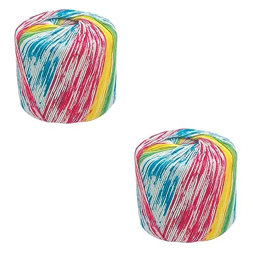 Tofficu 2 Rollen Baumwollgarn Farbverlauf Neon Thick Weiches Häkel und Strickgarn Für DIY Schals Hüte Pullover Decken Vielseitiges Garn Material Für Handarbeit von Tofficu